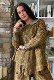 Heritage Needlecord Plaid Swing Top Mucky Olive & Camel